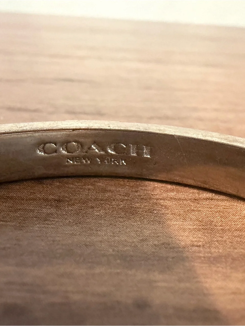 Coach Silver-Tone Logo Bangle